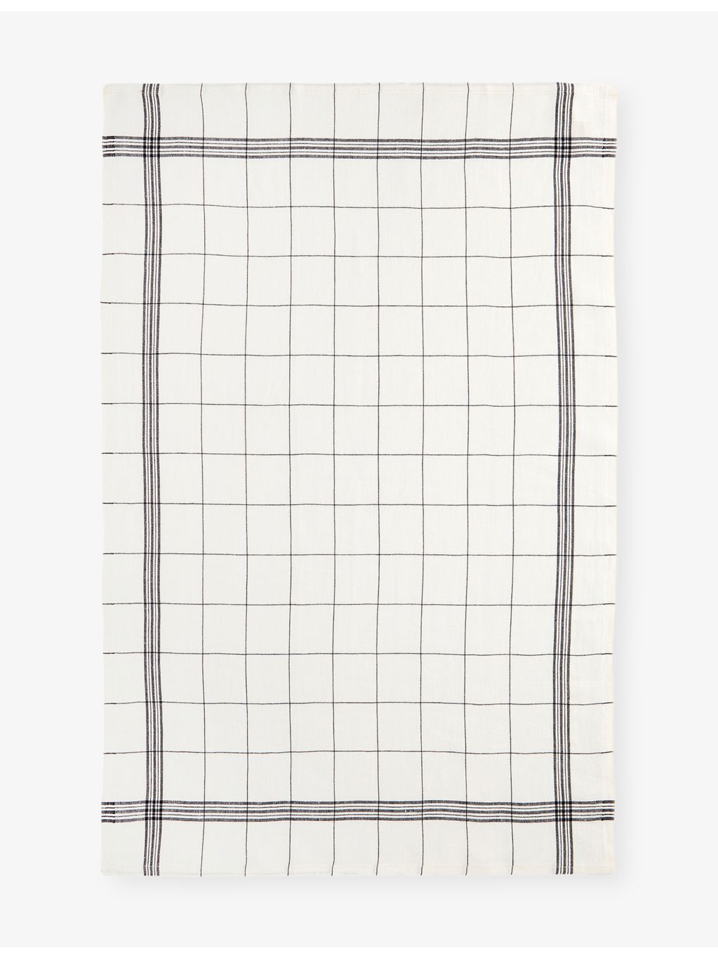 Charvet Editions linen tea towel square grid 51x70cm, imported from the UK