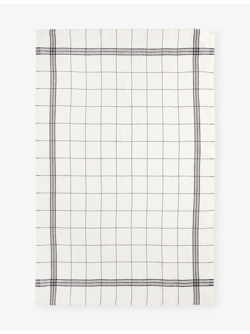 Charvet Editions linen tea towel square grid 51x70cm, imported from the UK