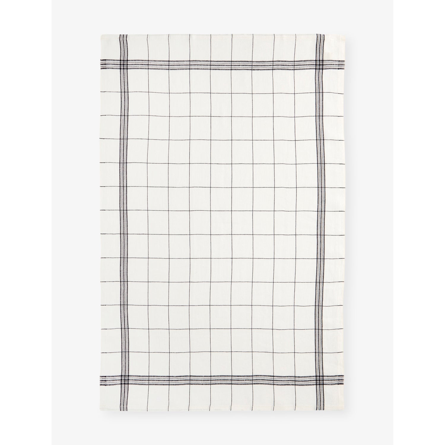 Charvet Editions linen tea towel square grid 51x70cm, imported from the UK