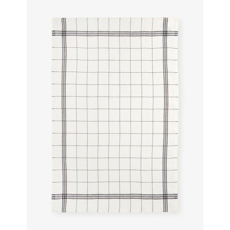 Charvet Editions linen tea towel square grid 51x70cm, imported from the UK