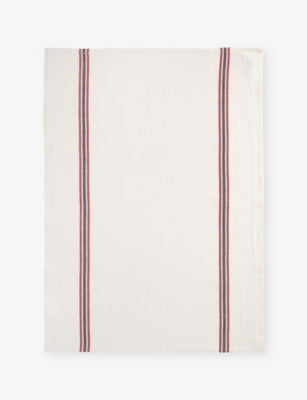 Charvet Editions striped linen tea towel 55x70cm, imported from the UK