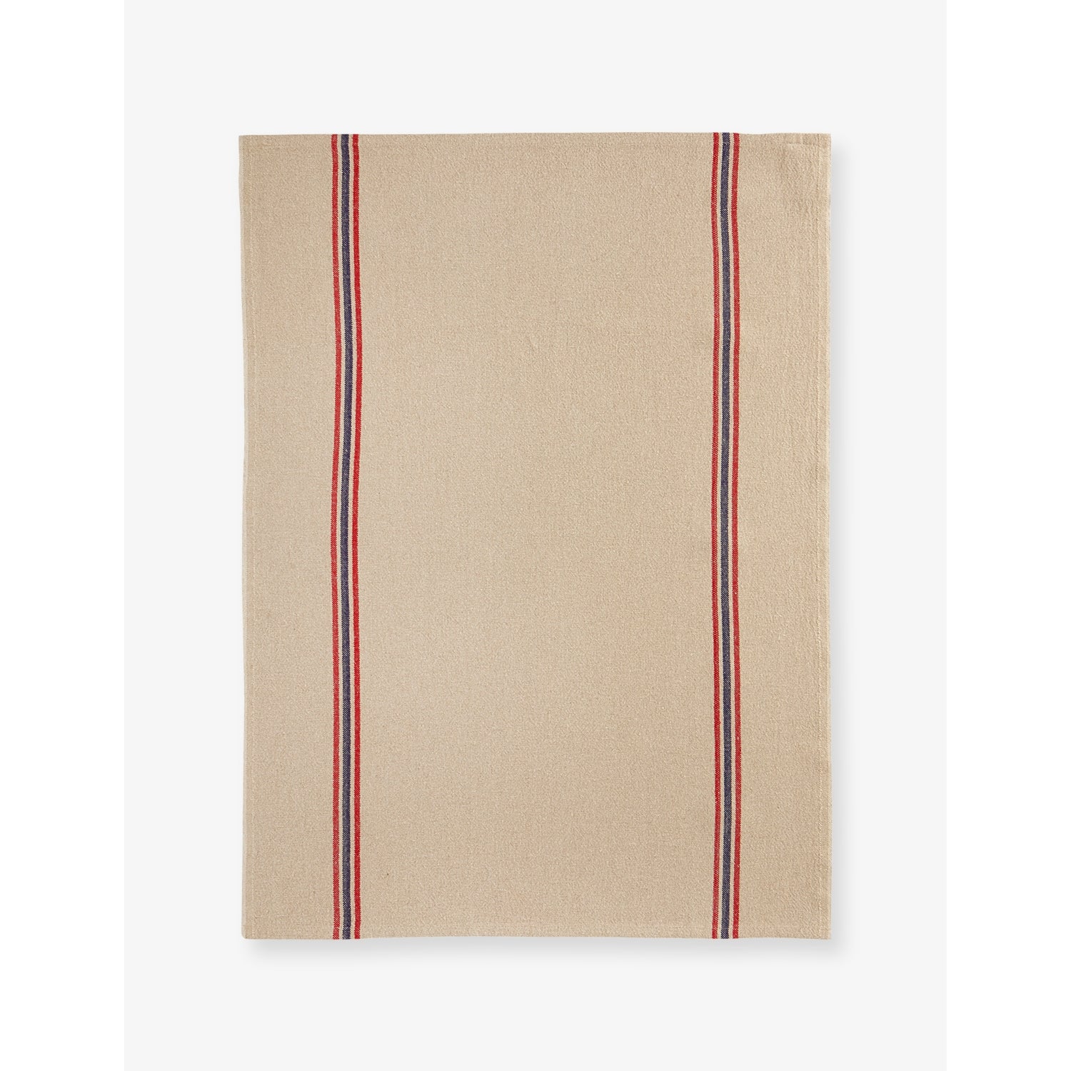 Drapeau Striped Linen Tea Towel - BLANC