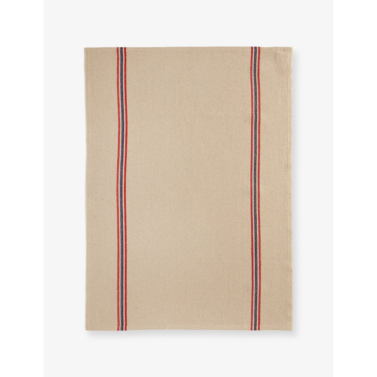 Drapeau Striped Linen Tea Towel - BLANC