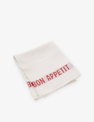 Charvet Editions Bon Appetit linen napkin 45x35cm, imported from the UK