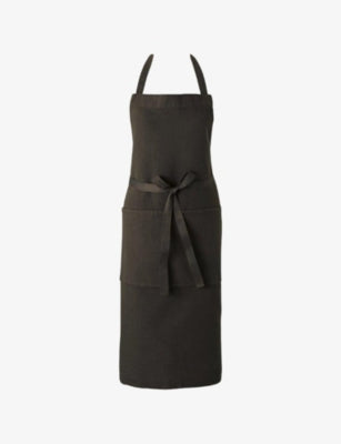 Charvet Editions cotton and linen apron with front pocket - British product