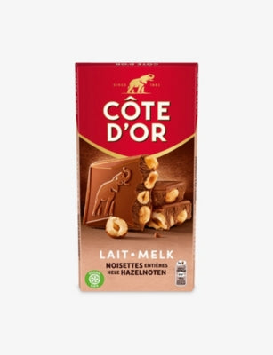 Cote D'or chocolate with whole hazelnuts 180g, UK version