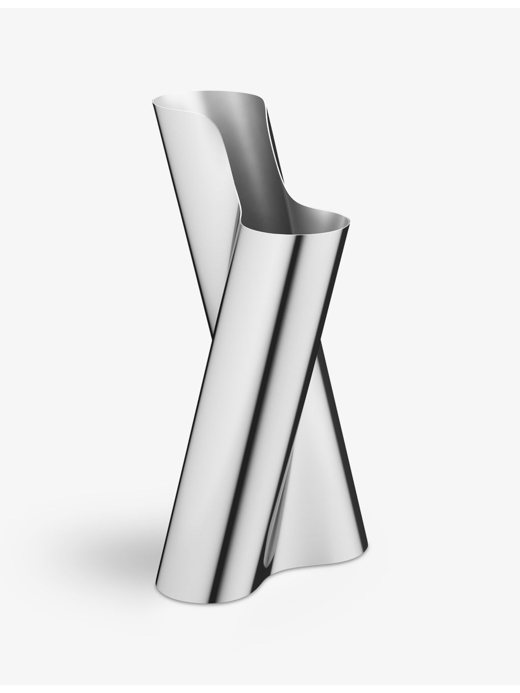 Georg Jensen Lituus floor vase in stainless steel, imported from the UK