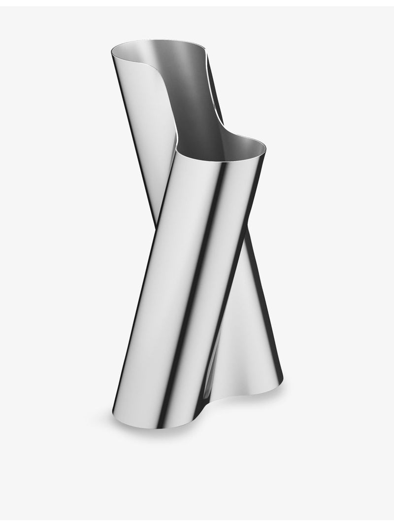 Georg Jensen Lituus large stainless steel vase, imported from the UK