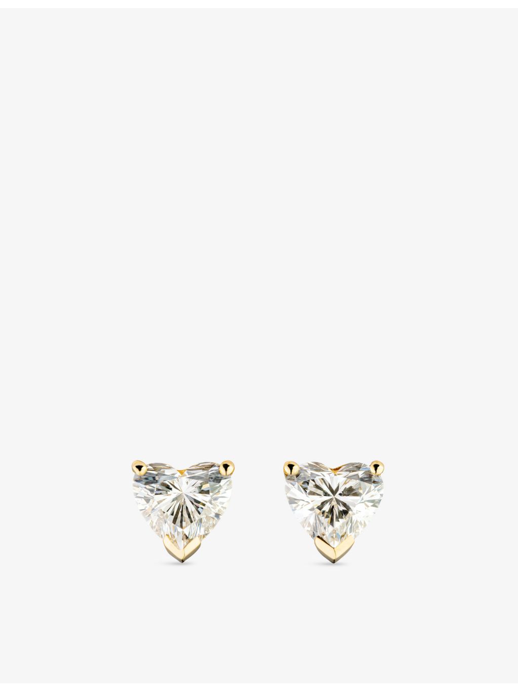 The Diamond Lab 18ct yellow gold heart-cut diamond earrings (British brand)
