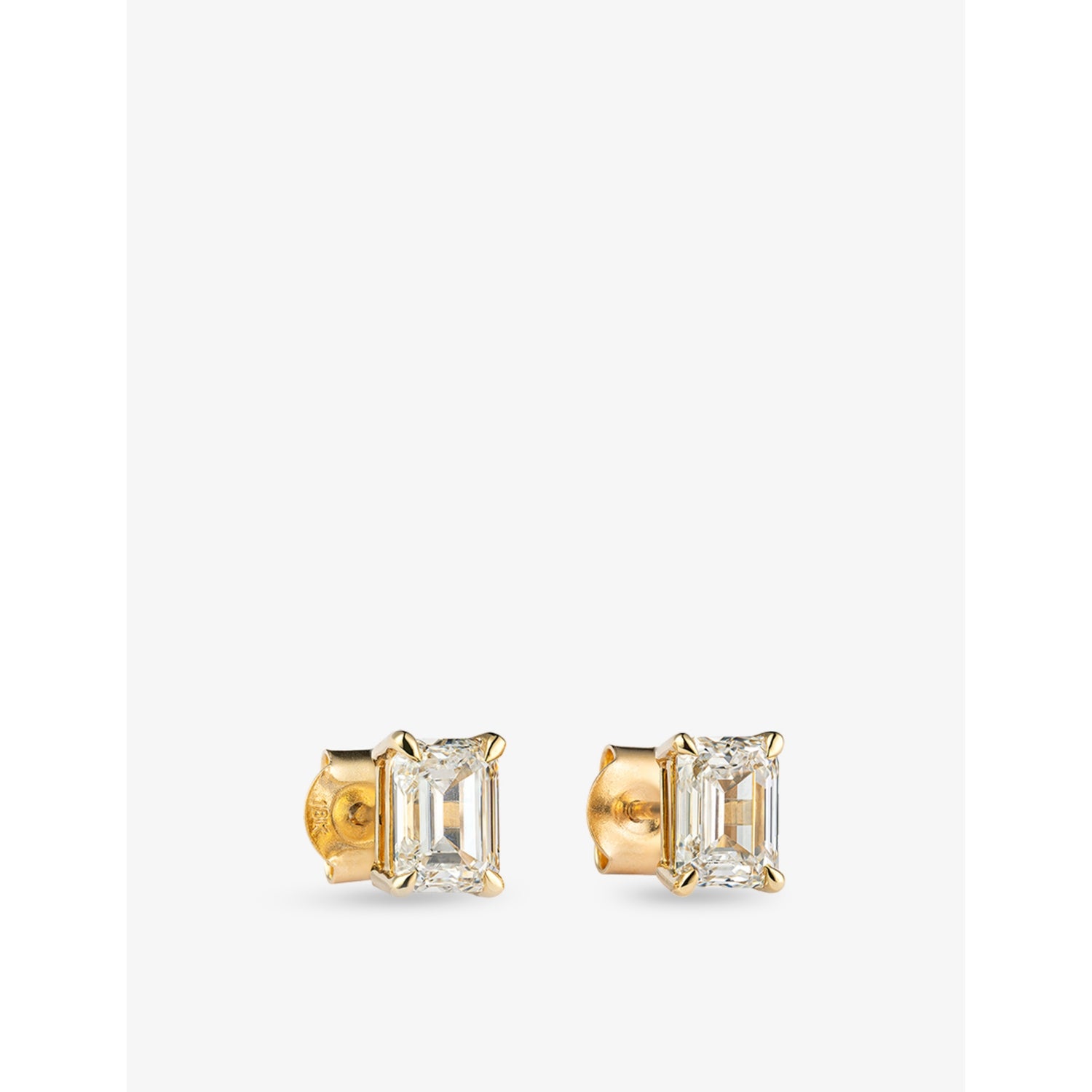 The Diamond Lab 18ct yellow gold emerald-cut diamond earrings 1.70ct, UK version