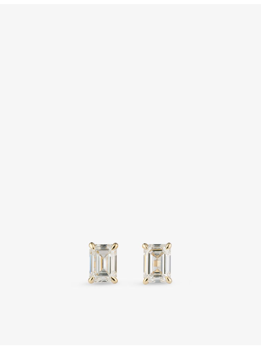 The Diamond Lab 18ct yellow gold emerald-cut diamond earrings 1.70ct, UK version