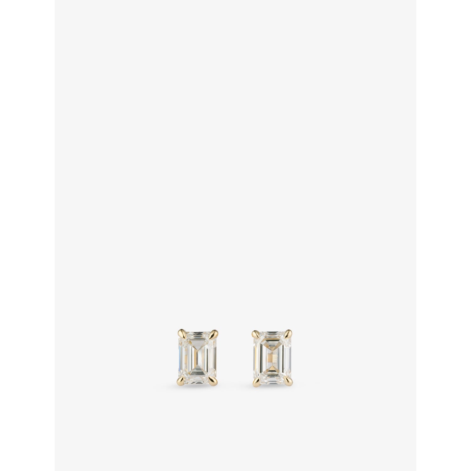 The Diamond Lab 18ct yellow gold emerald-cut diamond earrings 1.70ct, UK version