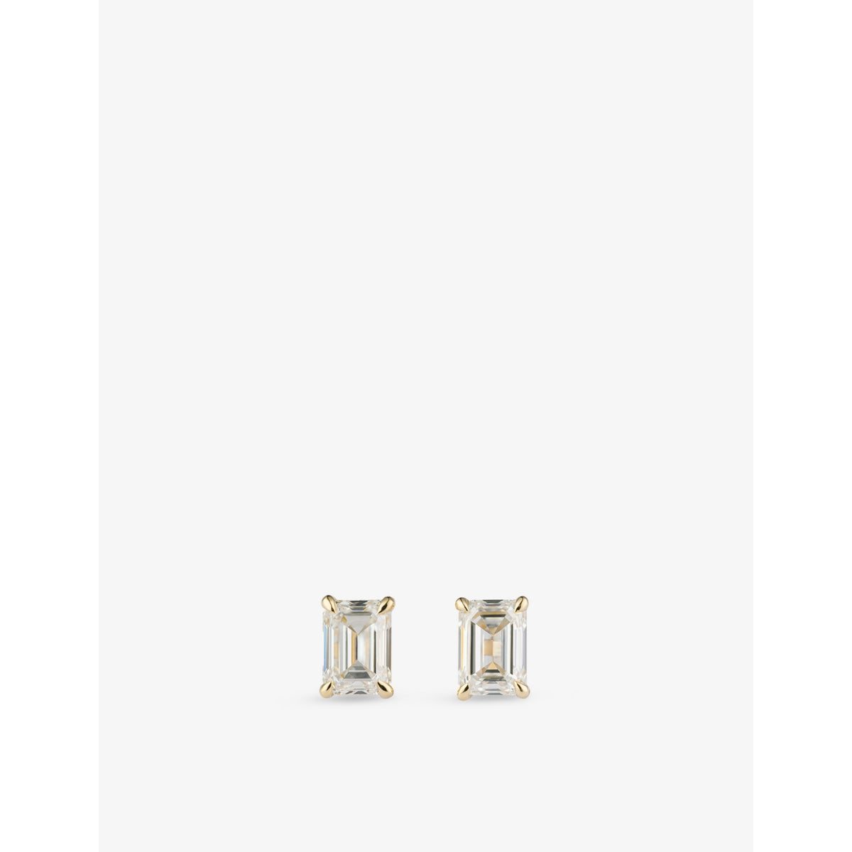 The Diamond Lab 18ct yellow gold emerald-cut diamond earrings 1.70ct, UK version