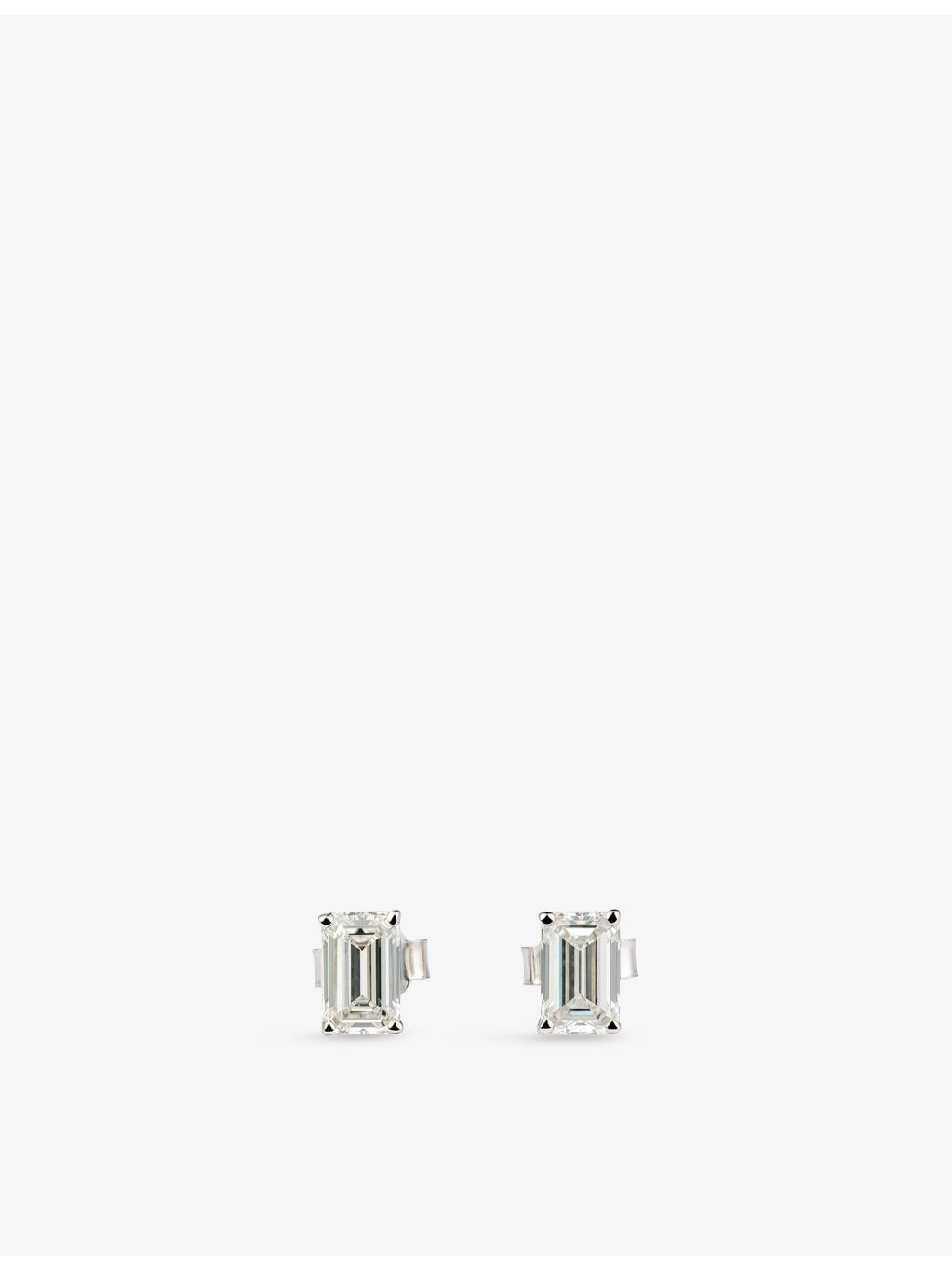 The Diamond Lab 1.70ct emerald-cut diamond earrings 18ct white gold, UK version