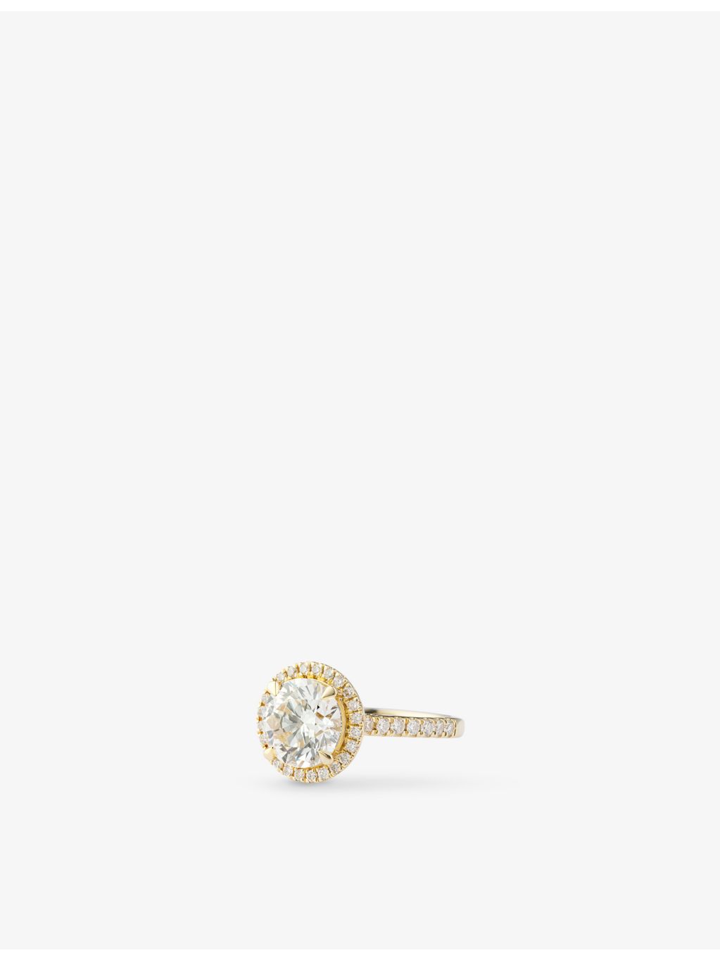 The Diamond Lab 3.14ct halo ring 18ct yellow gold, UK version
