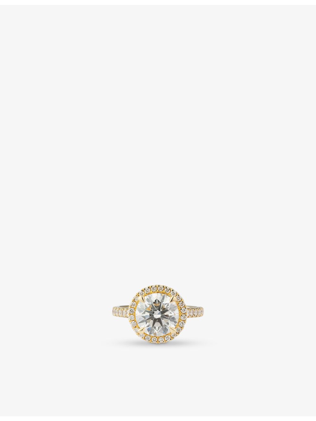 The Diamond Lab 3.14ct halo ring 18ct yellow gold, UK version