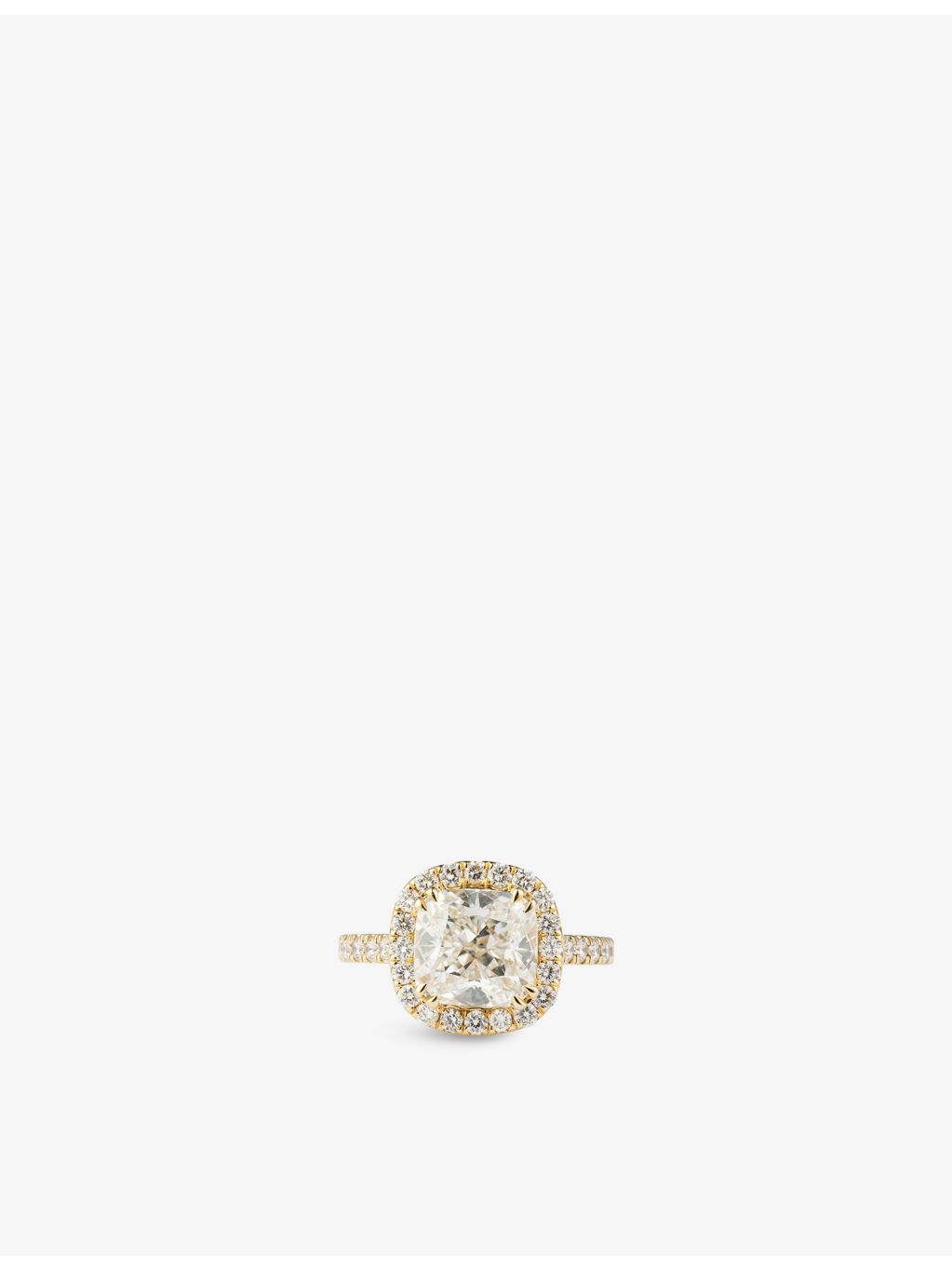 The Diamond Lab 3.62ct lab-grown cushion-cut diamond ring, 18ct gold (British brand)