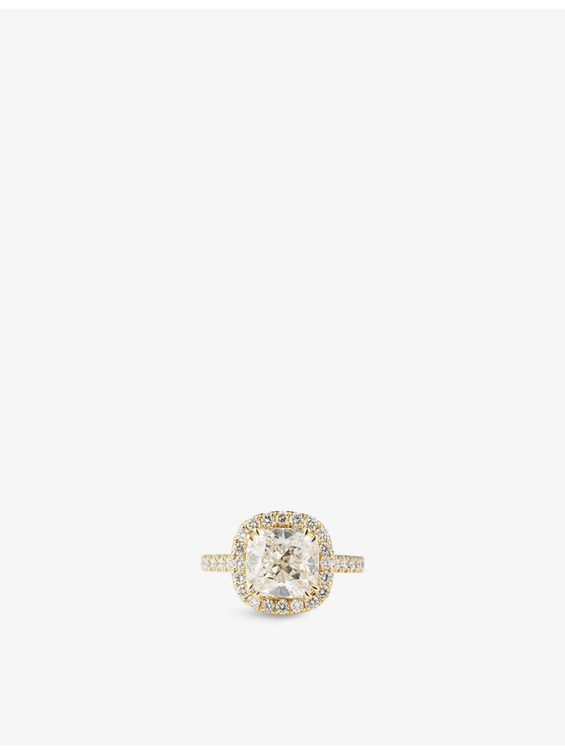 The Diamond Lab 3.62ct lab-grown cushion-cut diamond ring, 18ct gold (British brand)