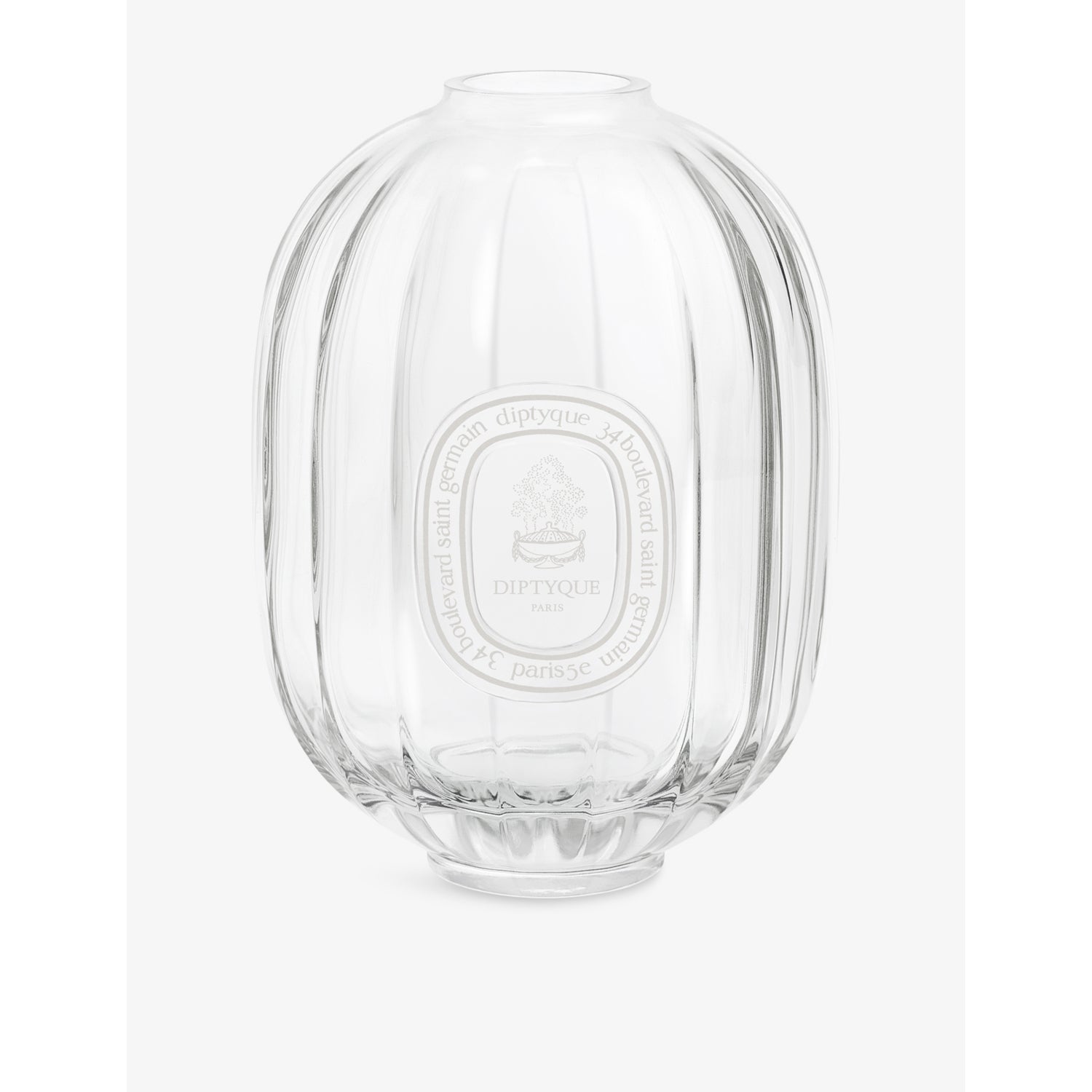 Diptyque glass diffuser vessel ridged transparent 200ml (British brand)