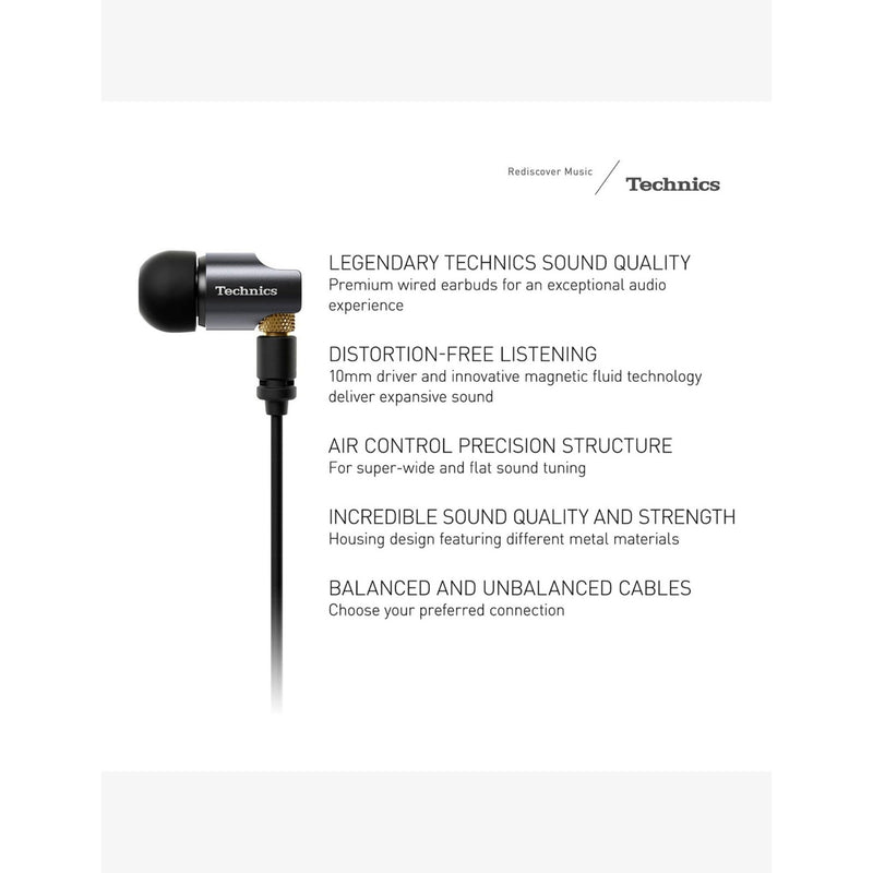 Technics EAH-TZ700 in-ear monitors with MMCX cable, UK version