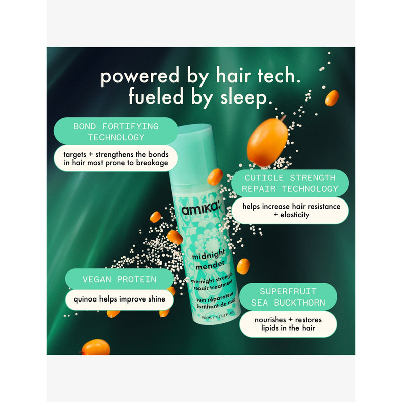 amika Midnight Mender overnight repair hair treatment 100ml - British product