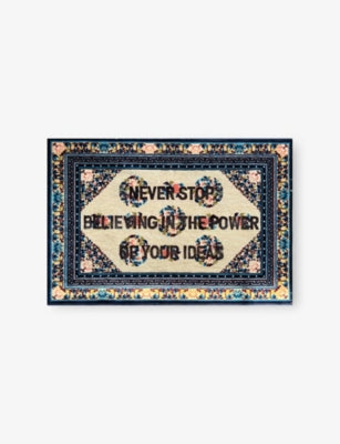 Seletti Never Stop Believing woven rug 120cm x 180cm, UK version