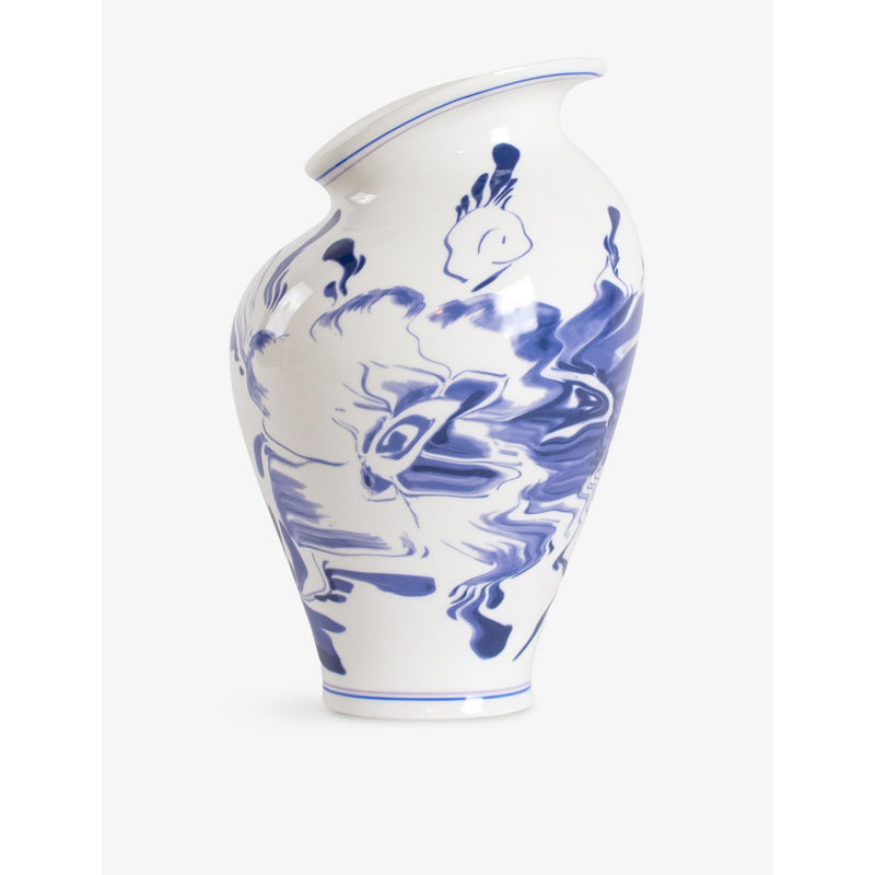 Diesel Living Seletti porcelain vase floral Delft 30cm, UK version