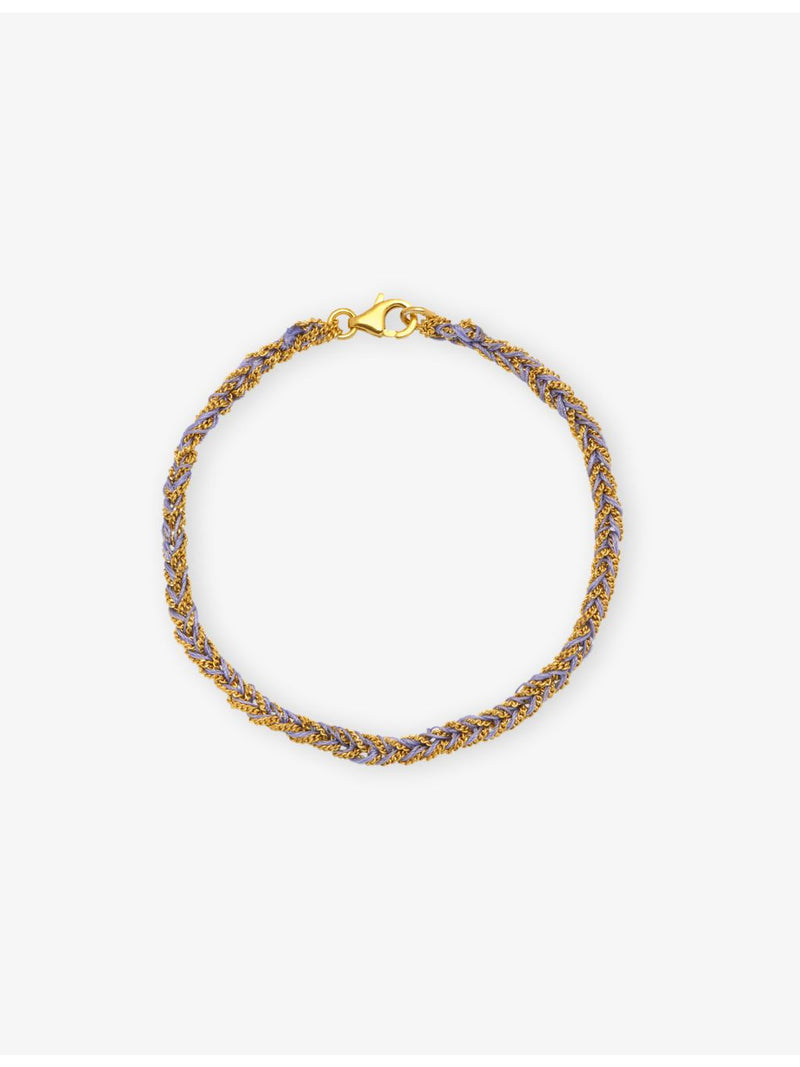 ASSYA Panama gold-plated sterling silver silk friendship bracelet, UK version