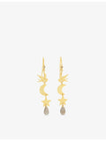 Assya London Aphrodite 18ct gold vermeil labradorite earrings, imported from the UK