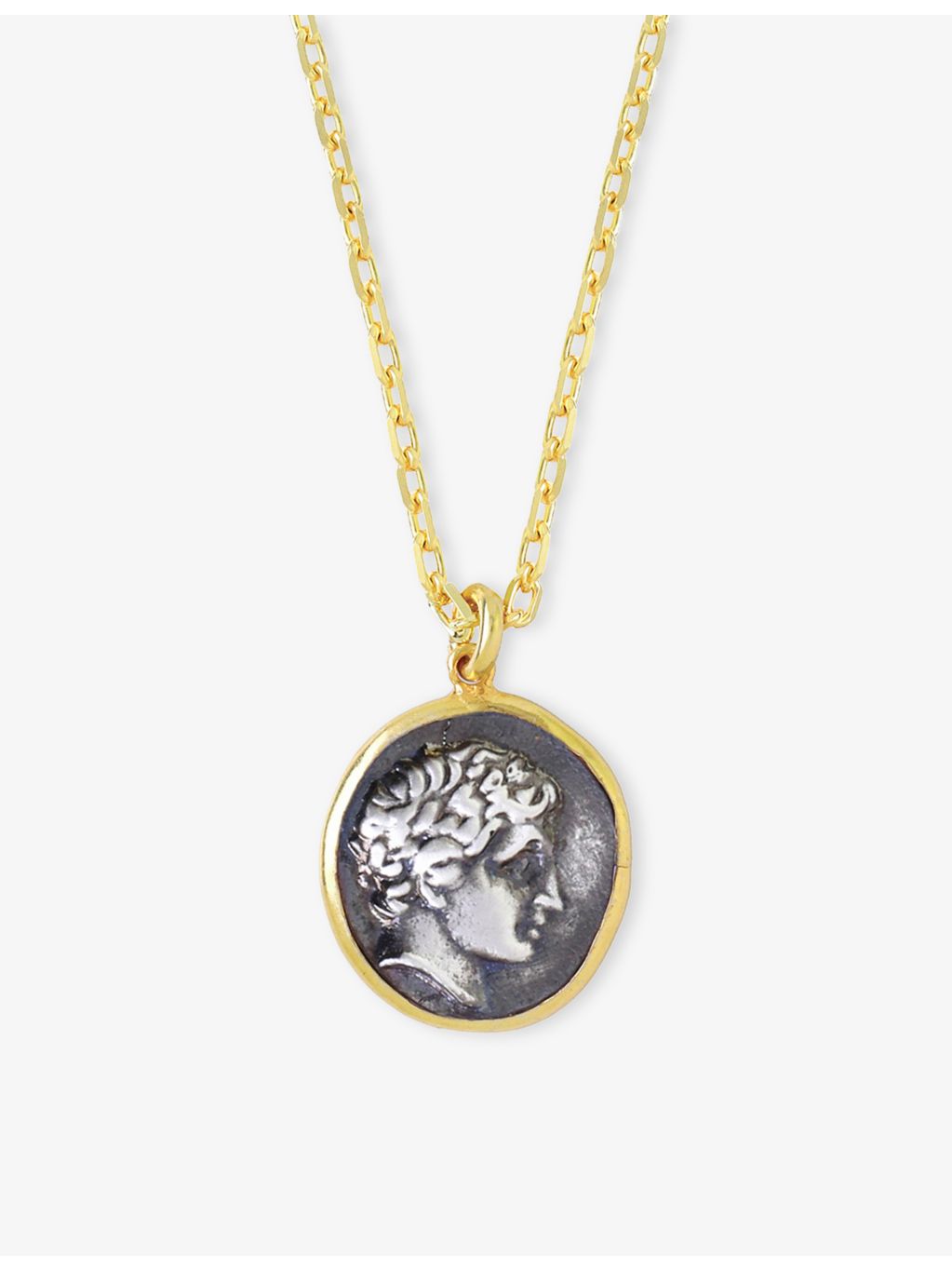 Ece London Chariots coin necklace, 22ct gold vermeil - British product