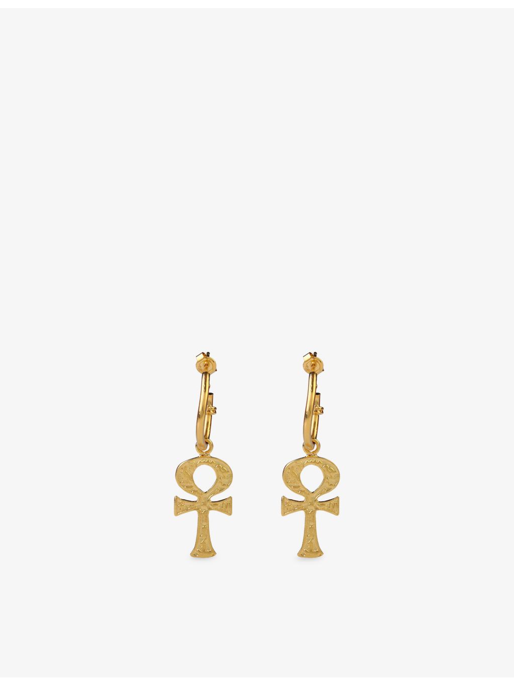 Ece London 22ct gold vermeil Ankh earrings, UK version