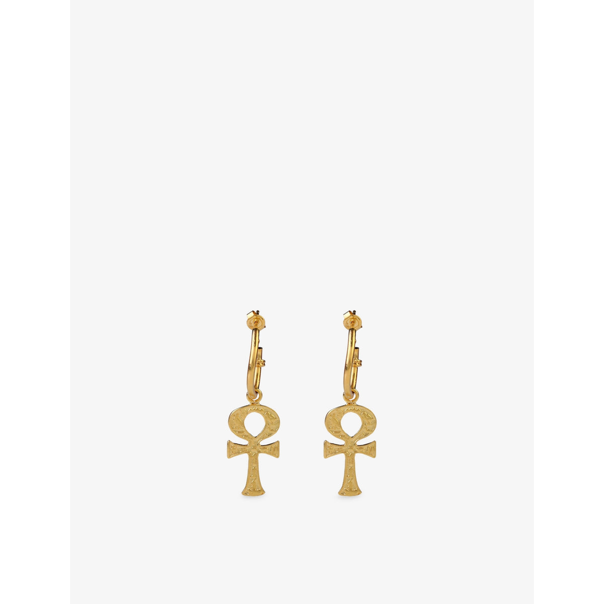 Ece London 22ct gold vermeil Ankh earrings, UK version