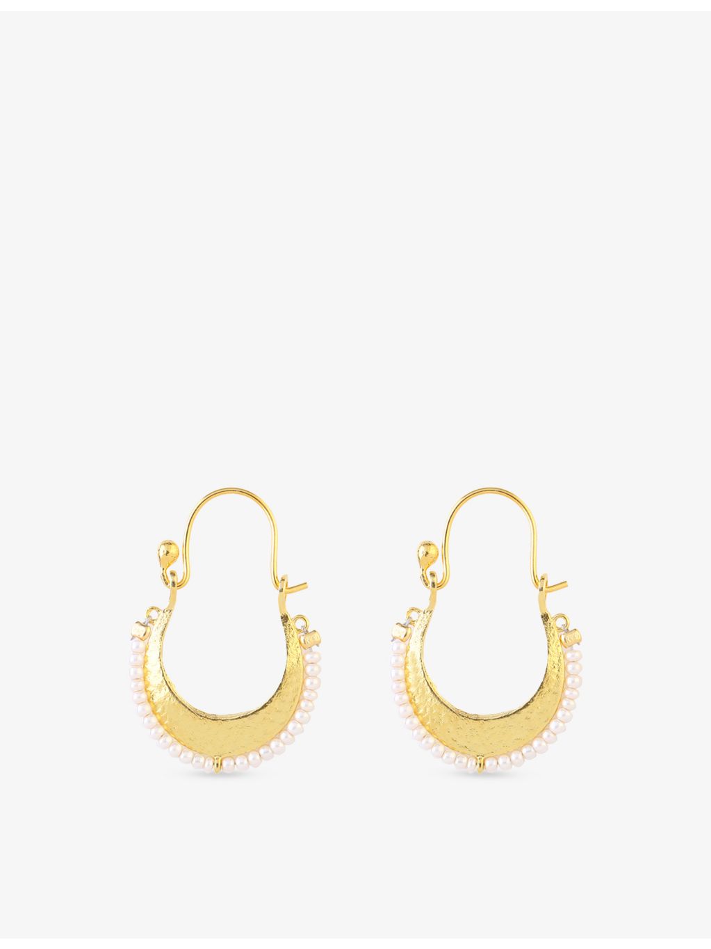 Ece London 22ct yellow gold vermeil pearl earrings 3.5cm (British brand)