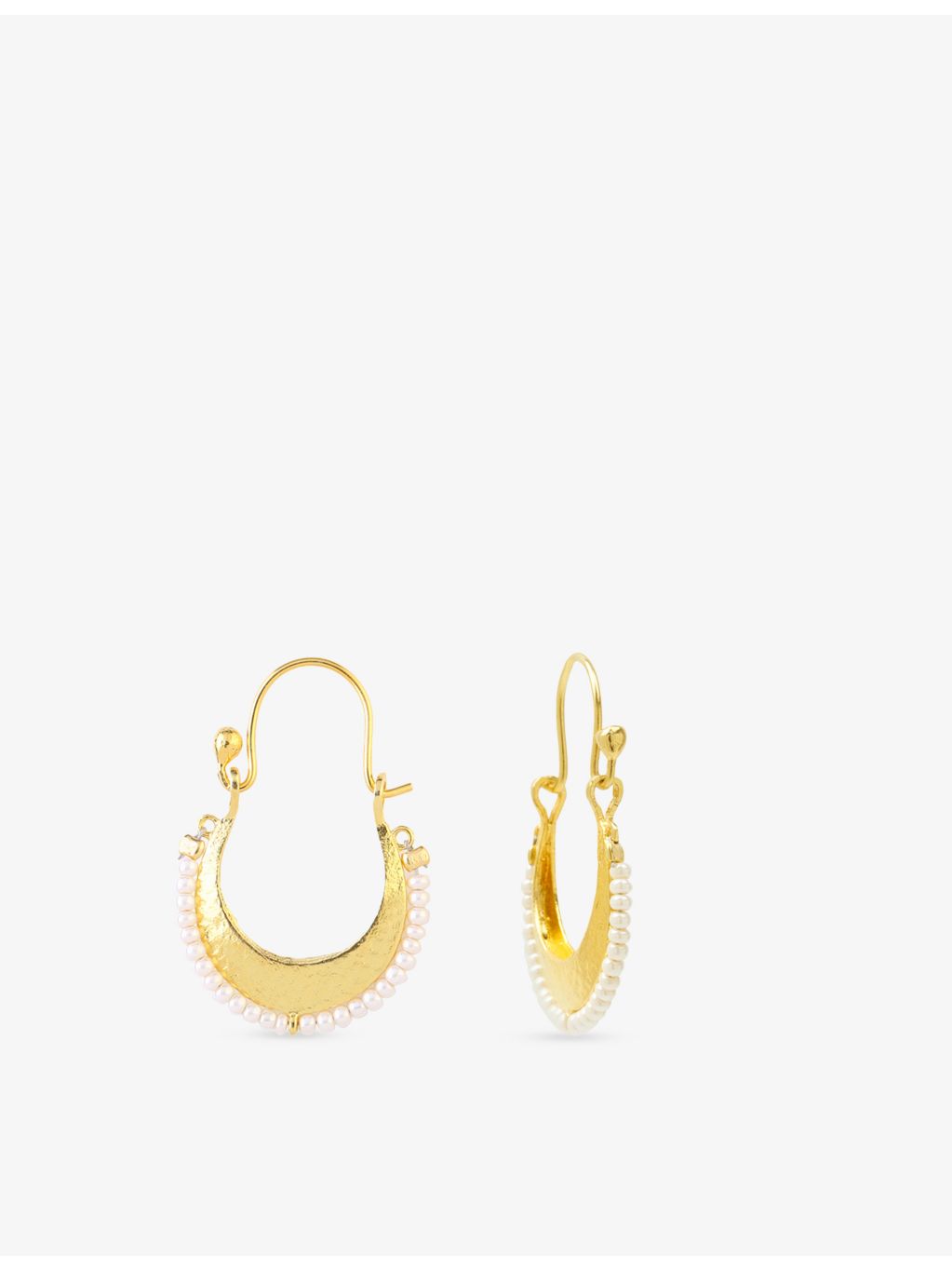 Ece London 22ct yellow gold vermeil pearl earrings 3.5cm (British brand)