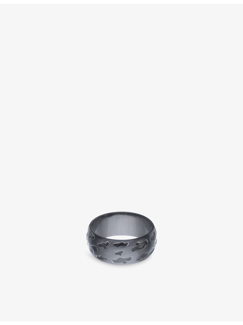 Biiju leopard ring in black rhodium-plated sterling silver, UK version