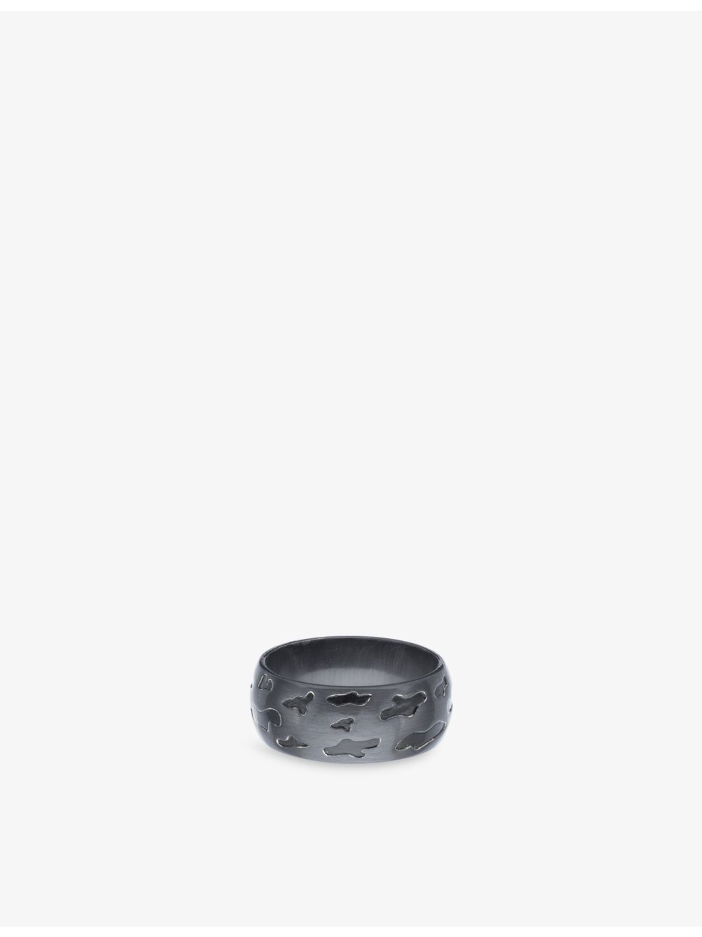 Biiju leopard ring in black rhodium-plated sterling silver, UK version