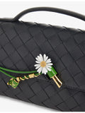 Bottega Veneta Andiamo flower leather clutch bag (British brand)