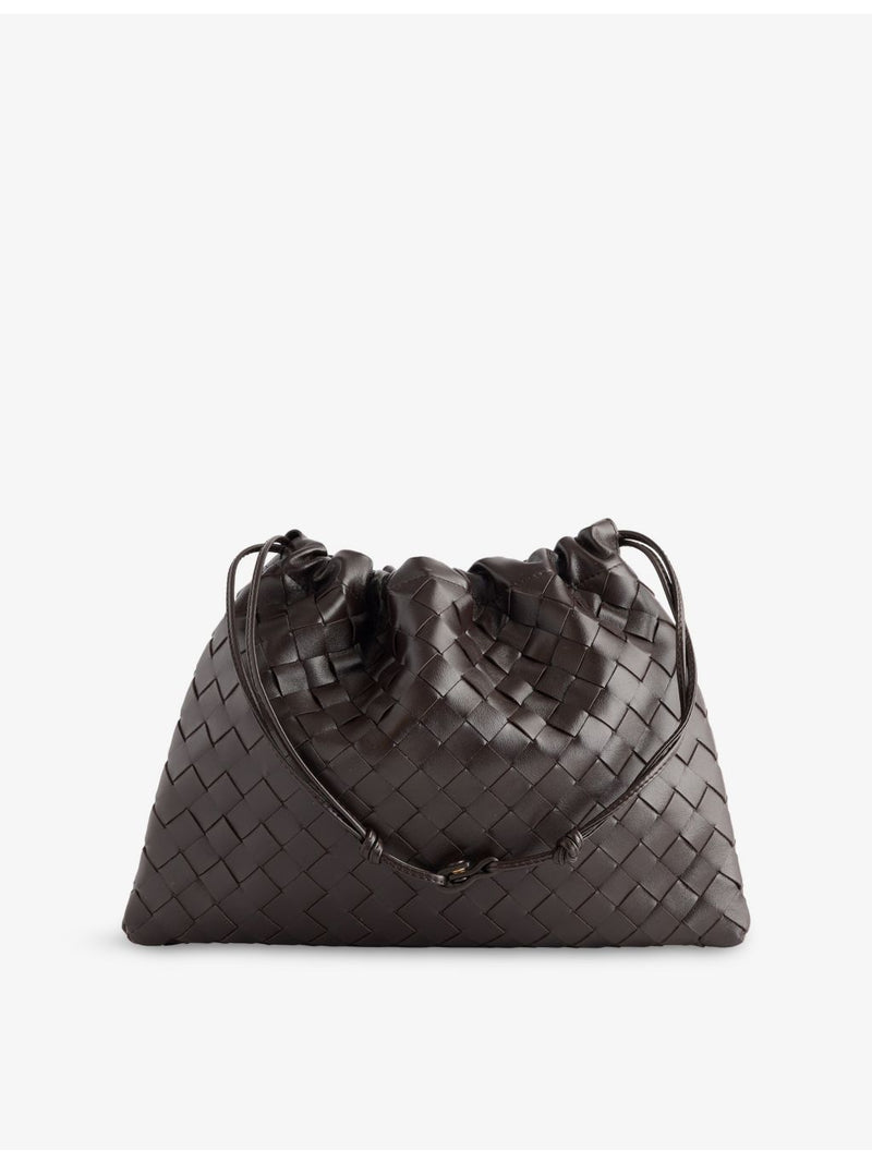 Bottega Veneta leather shoulder bag with double-faced weave, UK version