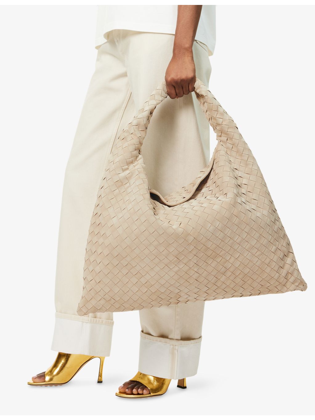 Bottega Veneta Hop large suede shoulder bag (British brand)