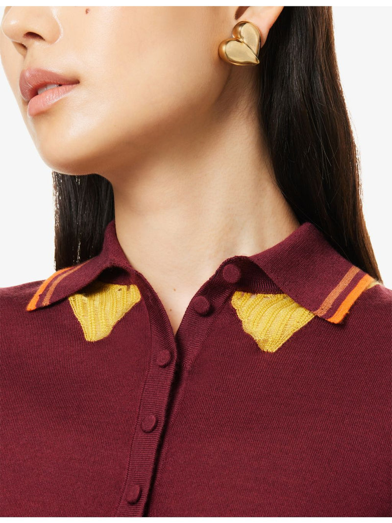 Bottega Veneta drop heart gold-plated earrings 25mm, imported from the UK