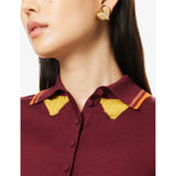 Bottega Veneta drop heart gold-plated earrings 25mm, imported from the UK