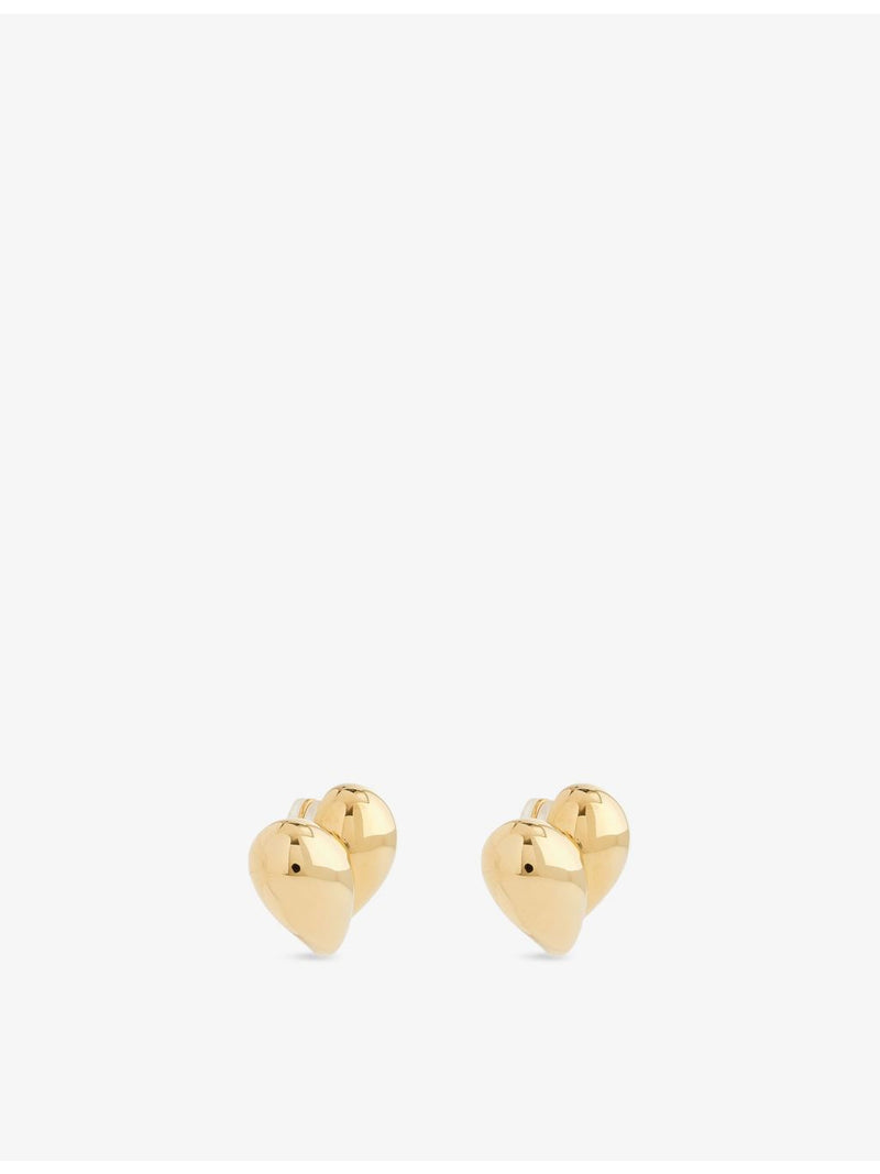 Bottega Veneta drop heart gold-plated earrings 25mm, imported from the UK