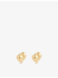 Bottega Veneta drop heart gold-plated earrings 25mm, imported from the UK
