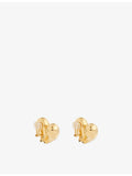 Bottega Veneta drop heart gold-plated earrings 25mm, imported from the UK