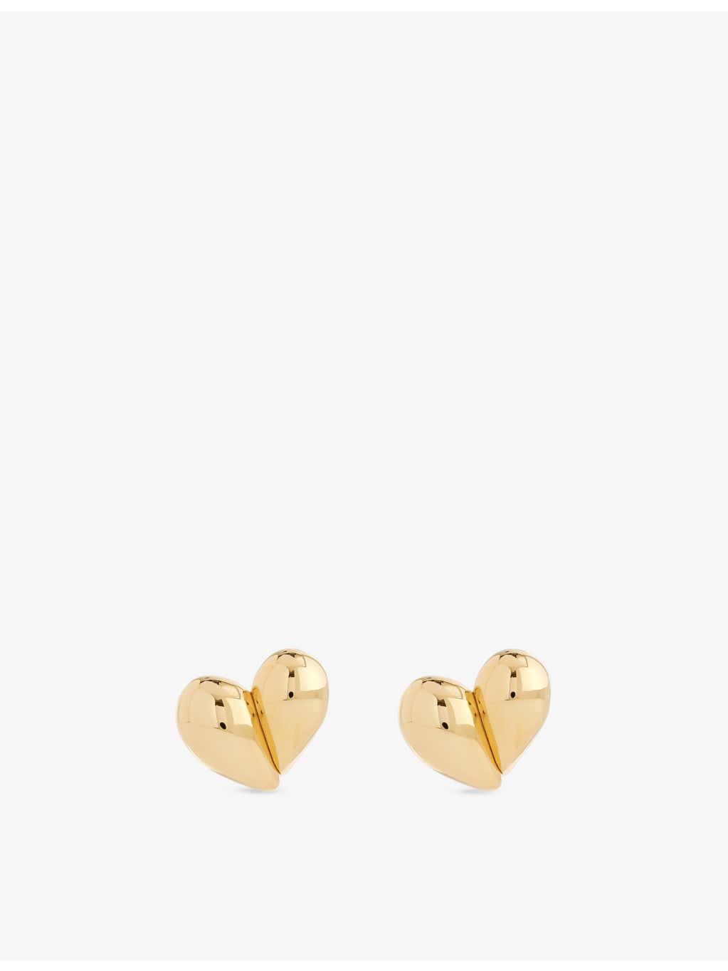 Bottega Veneta drop heart gold-plated earrings 25mm, imported from the UK
