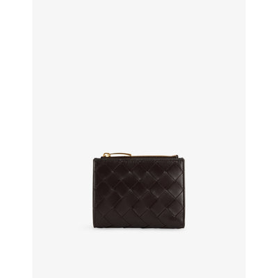 selfridges Bottega Veneta Intrecciato Compact Leather Wallet- Buy online at McGrocer