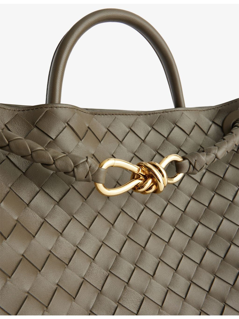 Bottega Veneta Andiamo Intrecciato medium leather top-handle bag, imported from the UK