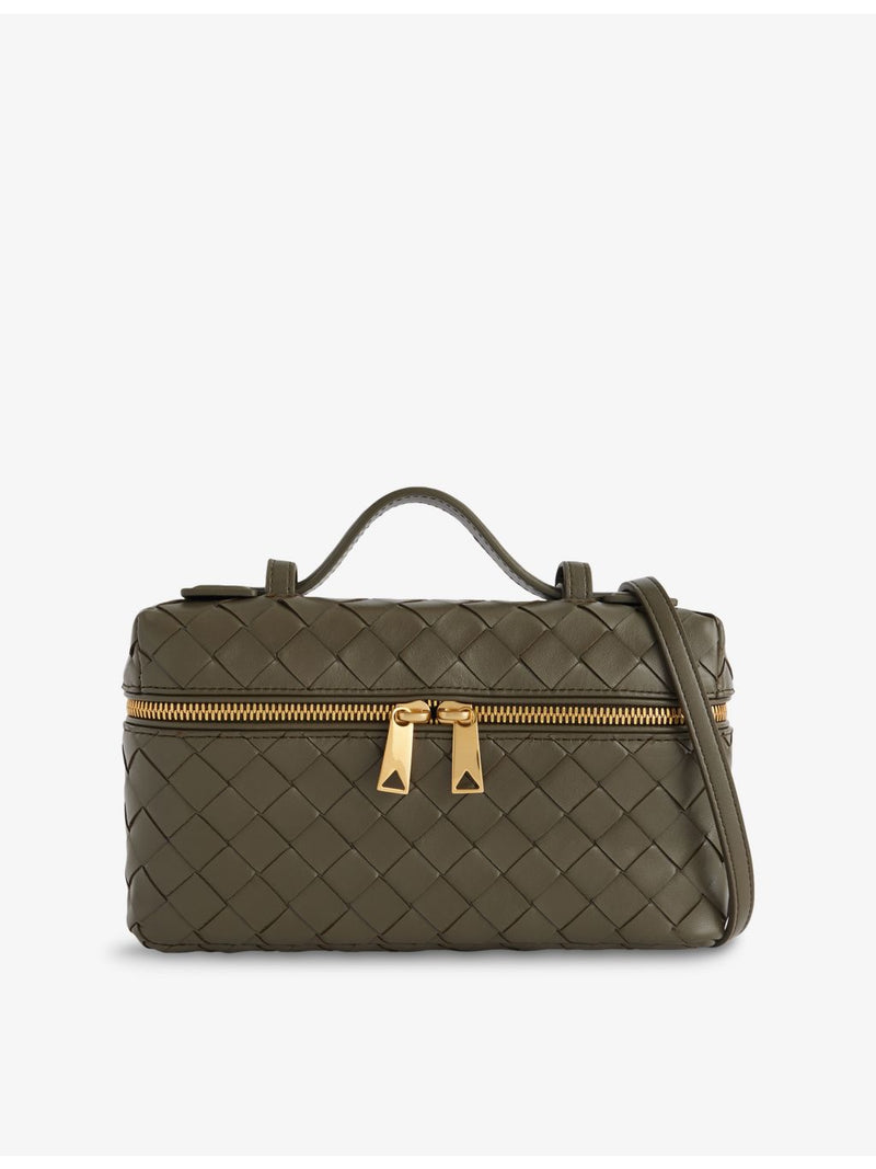 Bottega Veneta cross-body bag with woven leather design - British product