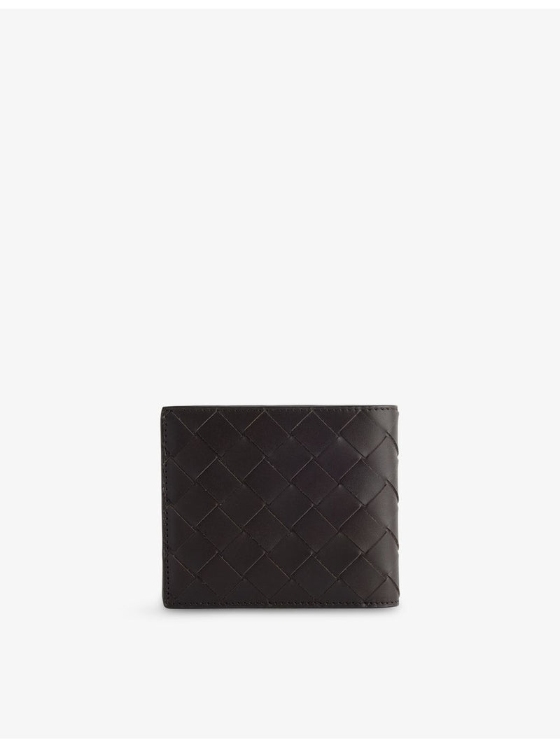Bottega Veneta leather bifold wallet with Intrecciato weave, imported from the UK