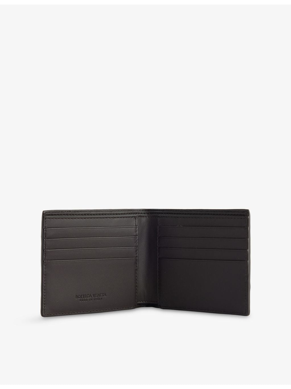 Bottega Veneta leather bifold wallet with Intrecciato weave, imported from the UK